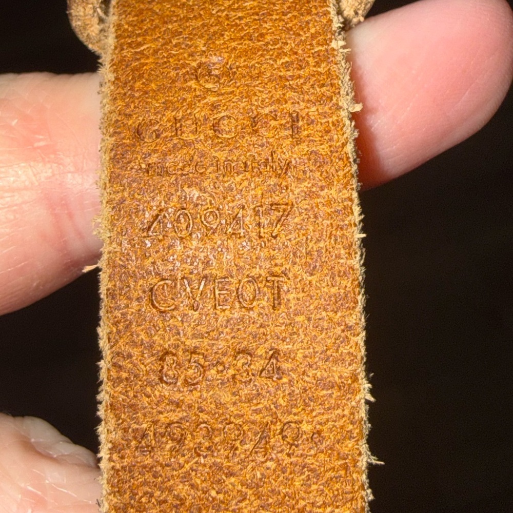 Gucci Brown Leather Double G Buckle Belt - Picture 6 of 7
